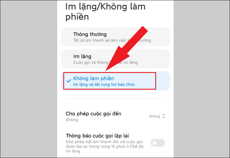 Bật chế độ Không làm phiền trên điện thoại Android