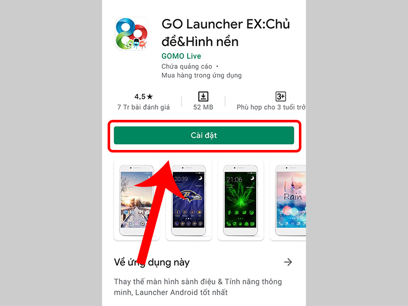  Tải ứng dụng Go Launcher.