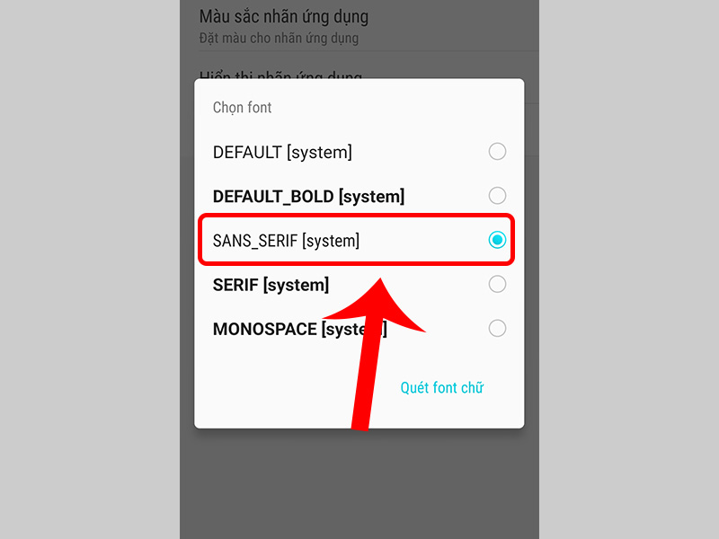 Chọn Font chữ mà bạn mong muốn