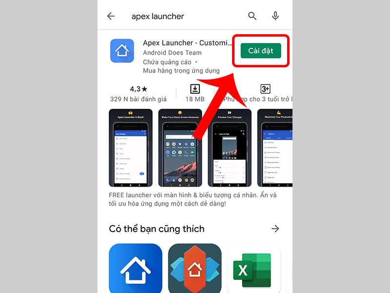 Tải ứng dụng Apex Launcher.