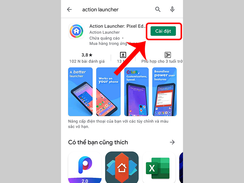 Tải ứng dụng Action Launcher.