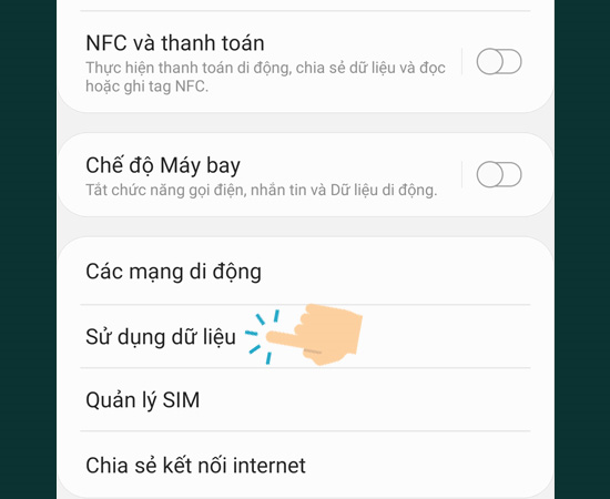 Bước 3: Bạn hãy chọn Sử dụng dữ liệu.