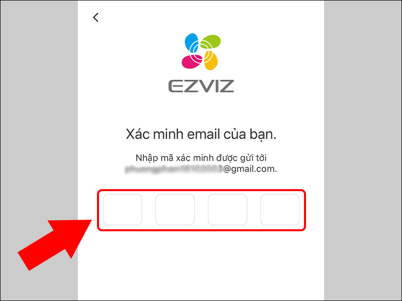 Nhập mã xác minh được gửi về email