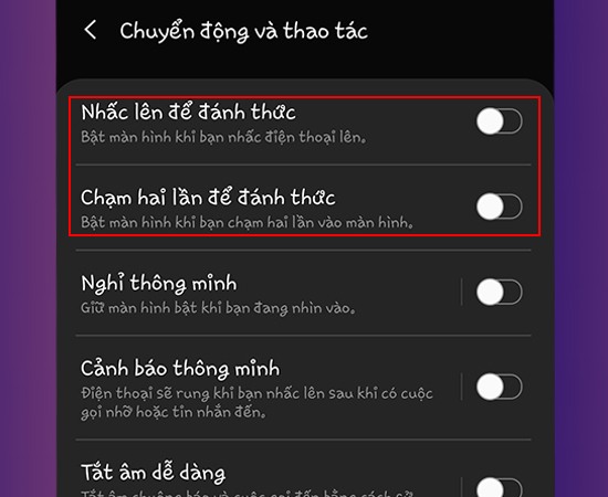 Chọn cách thức mở màn hình nhanh