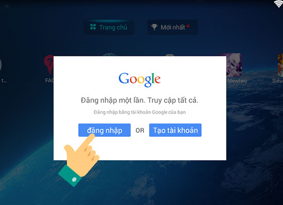 Đăng nhập vào tài khoản google của mình