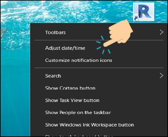 chọn vào Adjust date/time