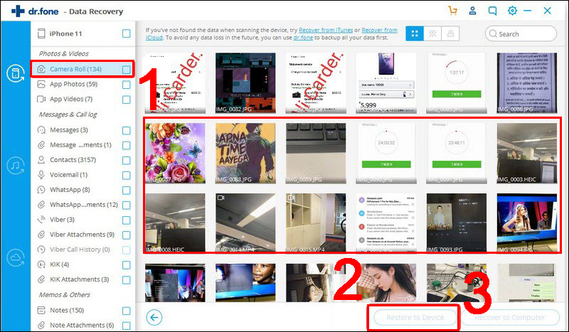Khôi phục ảnh đã xoá trên iPhone bằng dr.fone