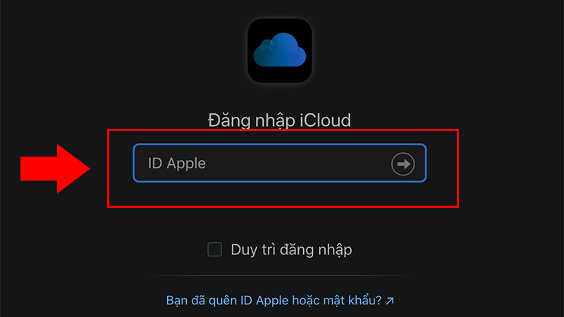 Đăng nhập iCloud