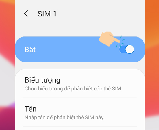 Bước 3: Kế tiếp bạn hãy chọn sim muốn tắt.