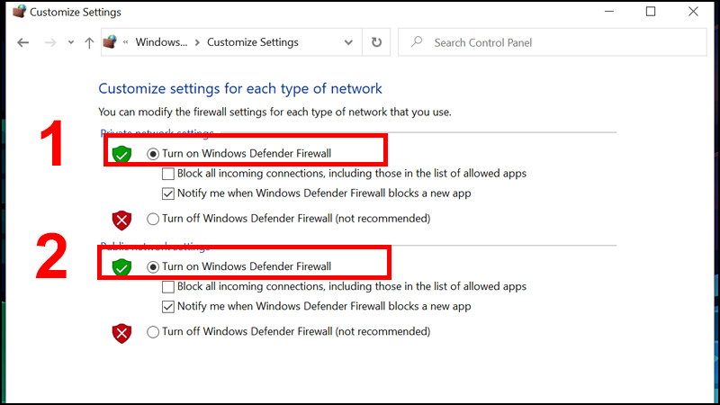 Hướng dẫn cách bật tường lửa trên máy tính Windows 10