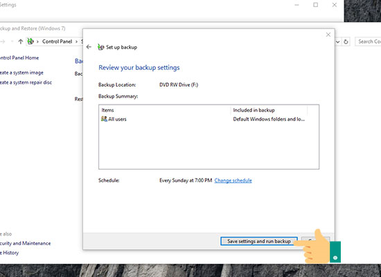 Sao lưu và khôi phục dữ liệu Windows 10 với Backup and Restore