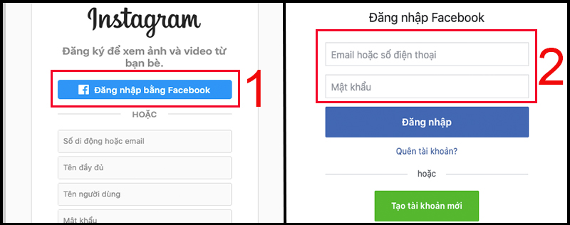 Liên kết tài khoản Instagram với Facebook