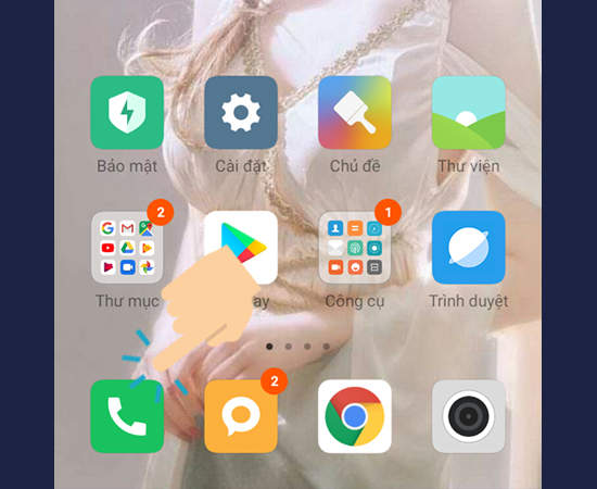 vào Điện thoại.