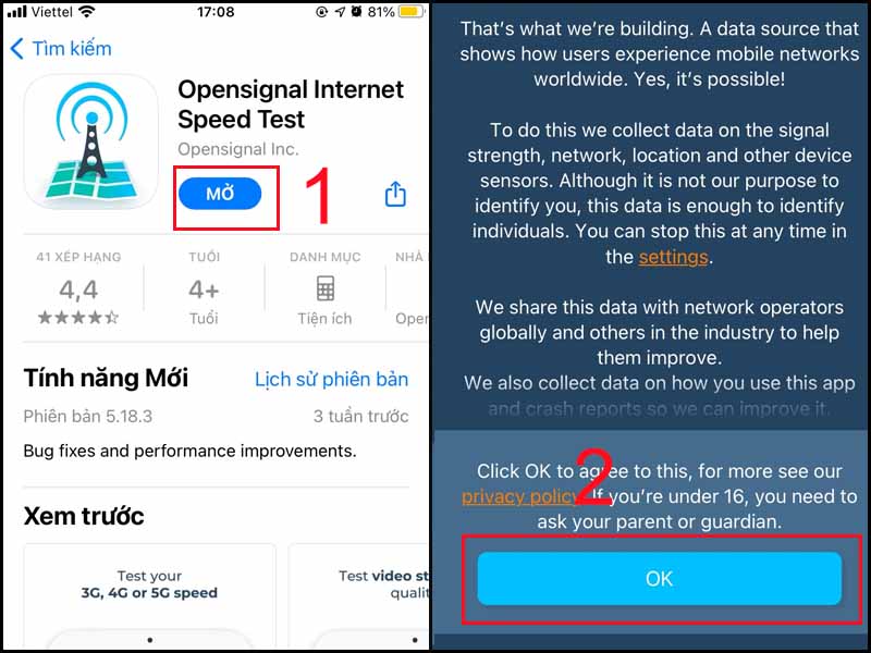 Tải ứng dụng Opensignal Internet Speed Test về máy