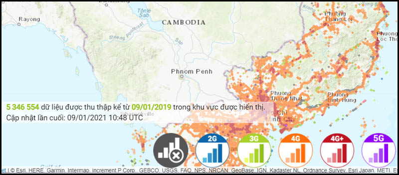 Xem kiểm tra độ phủ sóng của nhà mạng trên bản đồ