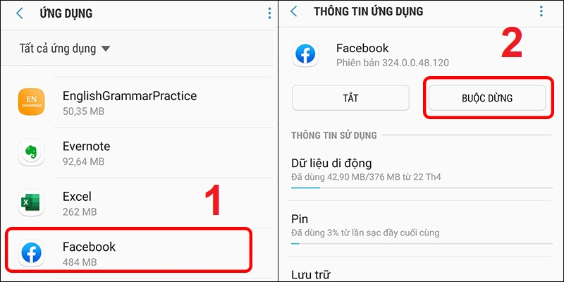 Buộc dừng ứng dụng chạy ngầm