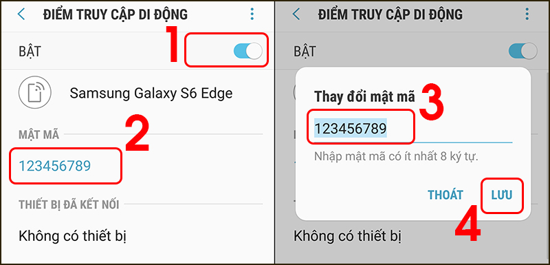  Thiết lập mật mã cho WiFi