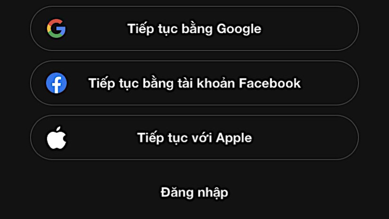 Một số lựa chọn đăng ký trên ứng dụng Spotify trên điện thoại