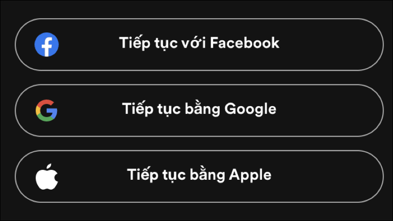 Một số lựa chọn đăng ký trên ứng dụng Spotify trên máy tính
