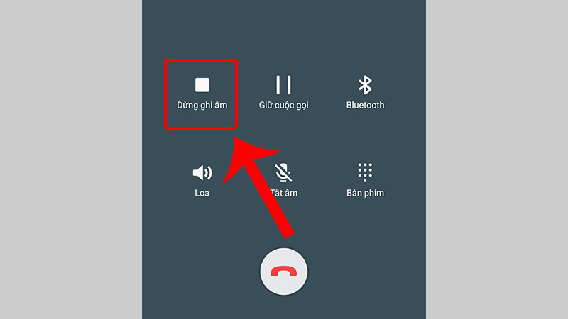 Nhấn vào Dừng ghi âm để dừng