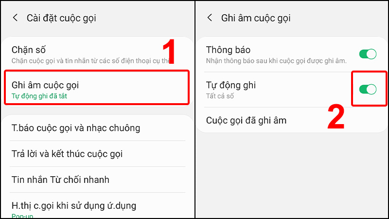 Tự động ghi âm cuộc gọi