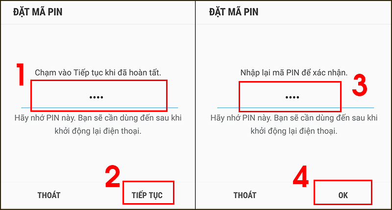 Bạn cần xác nhận mã Pin để đảm bảo mật khẩu đúng