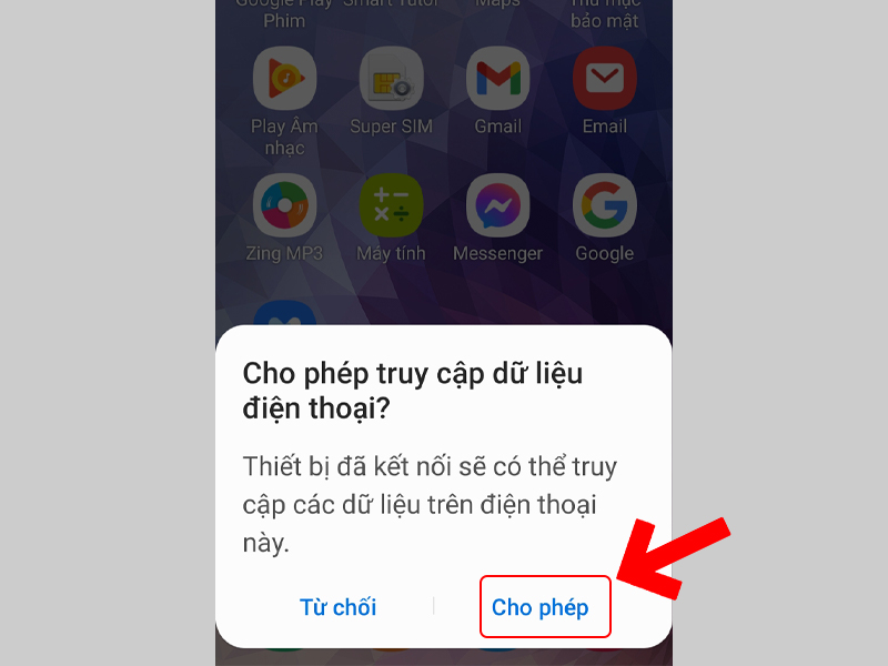 Cho phép quyền truy cập dữ liệu