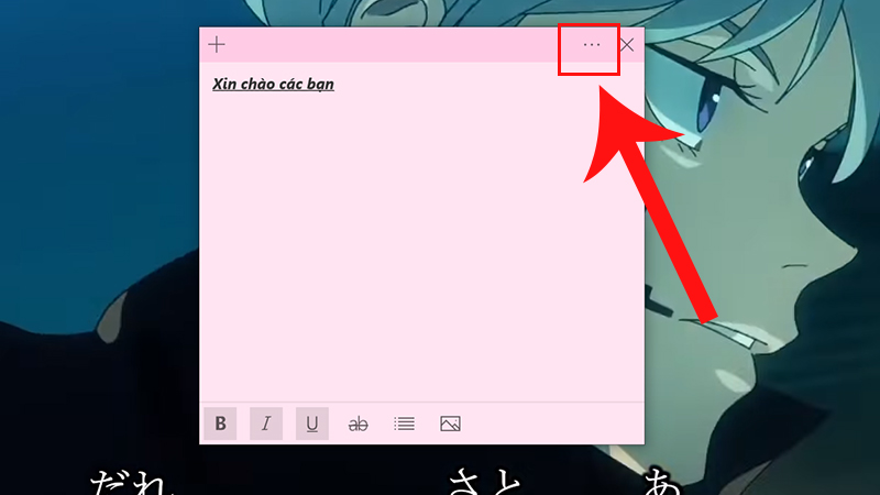 Chọn dấu 3 chấm góc trên bên phải ghi chú