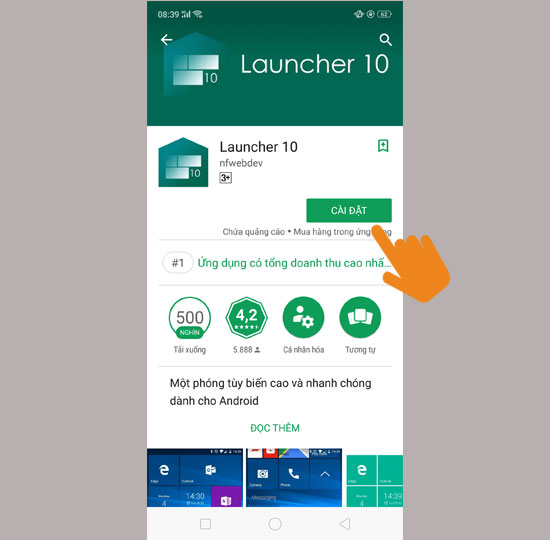 Tải về ứng dụng Launcher 10