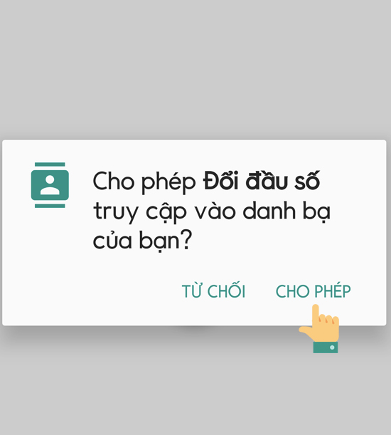 đồng ý truy cập danh bạ