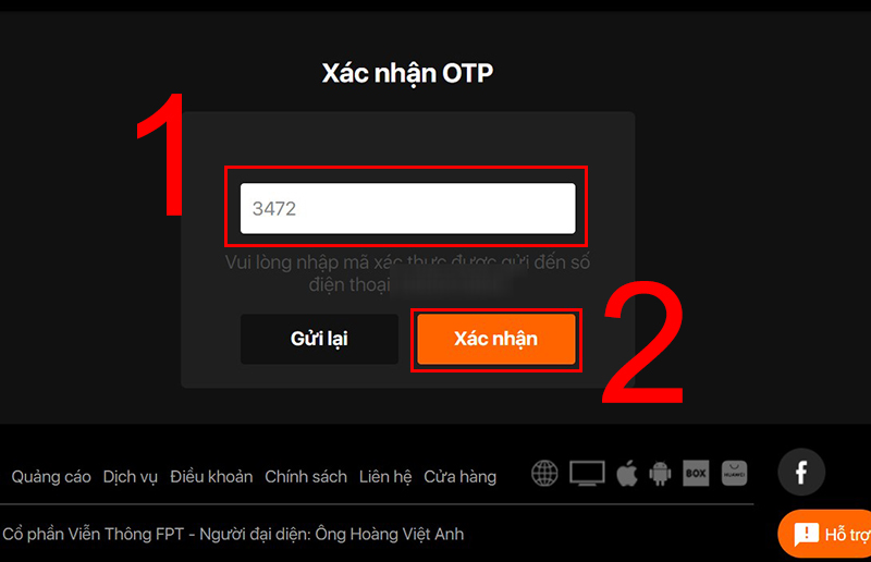 Xác nhận OTP