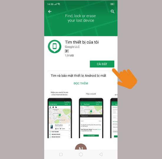 Tải úng dụng tìm thiết bị của tôi về máy 
