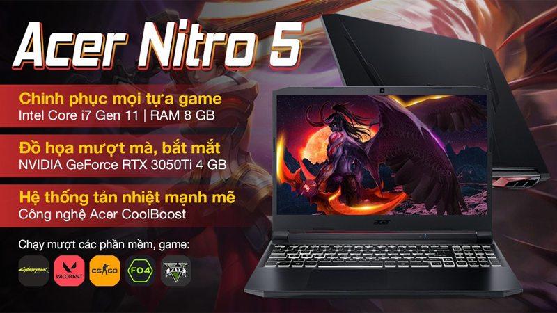 Acer Nitro 5 Gaming AN515 57 727J i7 sở hữu hình ảnh sắc nét, âm thanh sống động