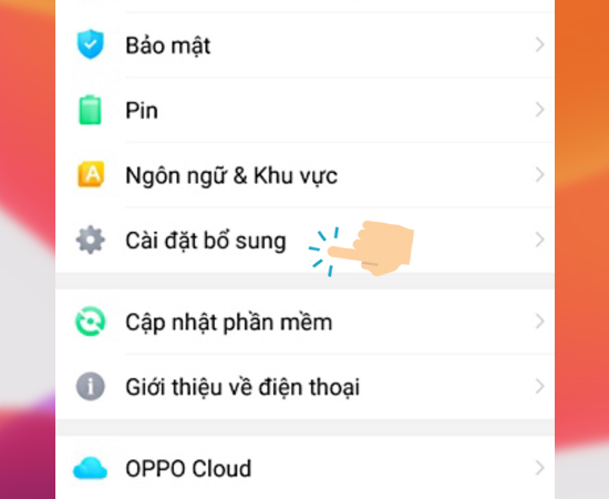 Bước 2: Sau đó bạn chọn Cài đặt bổ sung.