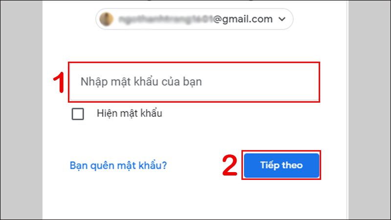 Nhập mật khẩu của bạn 