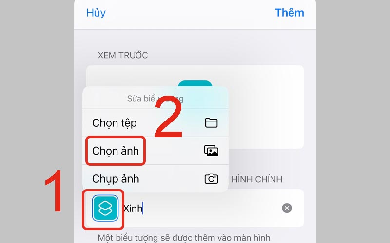 Chọn ảnh để đặt làm hình nền ứng dụng