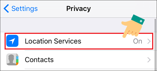 Tắt Location Services