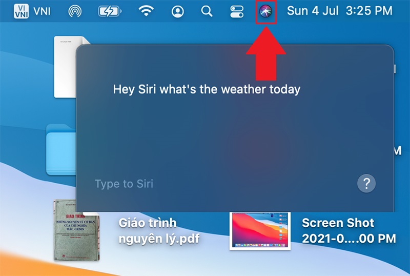 Nhấn vào biểu tượng Siri rồi đọc lệnh