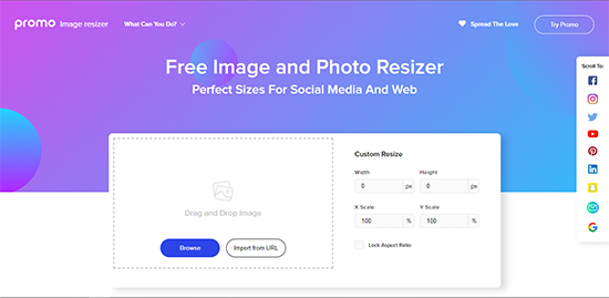 Bước 1: Bạn truy cập Promo Instant Image Resizer