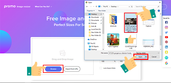 Bước 2: Để bắt đầu, bạn chọn Browse để tải hình có sẵn trên máy