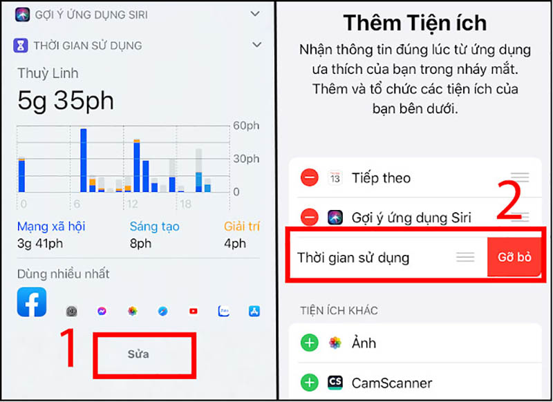 Tắt Widgets nếu không cần thiết