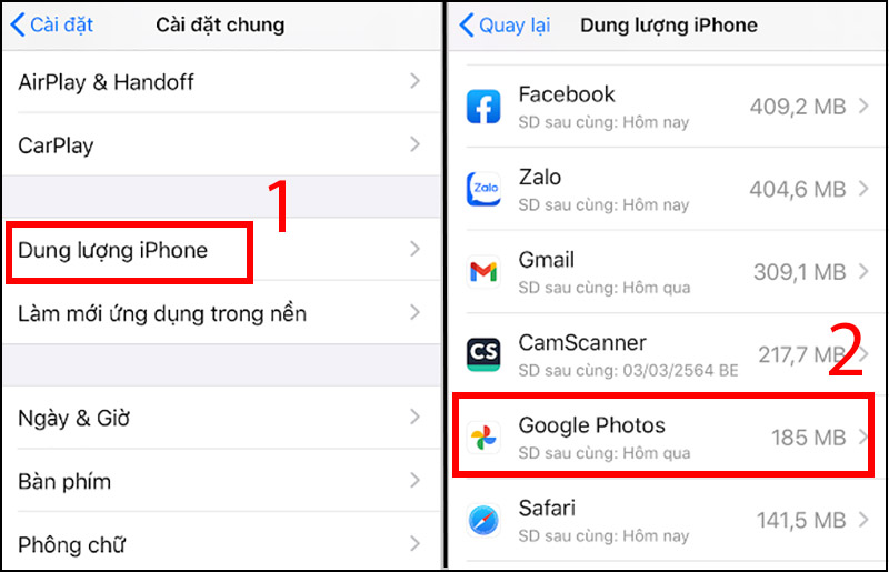 Chọn Dung lượng iPhone