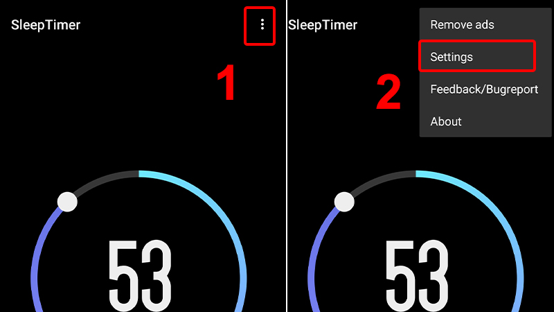 Nhấn vào dấu ba chấm và chọn Settings