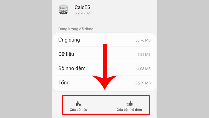 Nhấn lần lượt vào Xóa dữ liệu và Xóa bộ nhớ đệm
