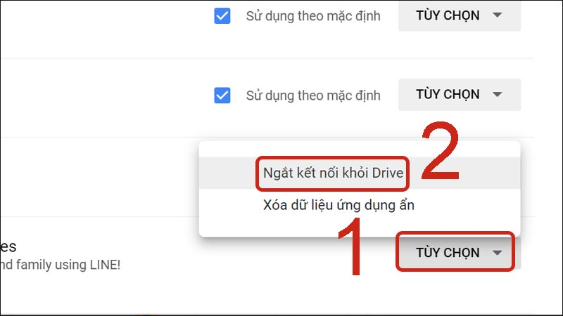 Ngắt kết nối khỏi Google Drive