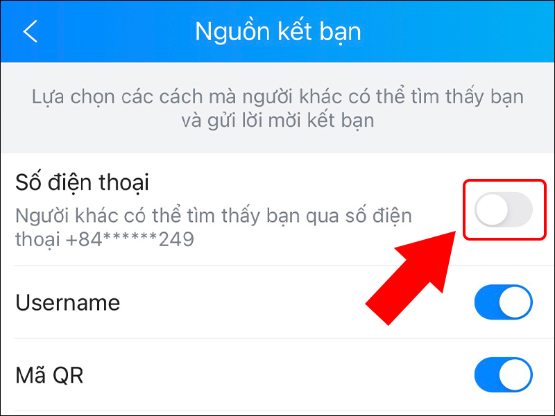 Tắt nhận lời mời kết bạn Zalo qua số điện thoại