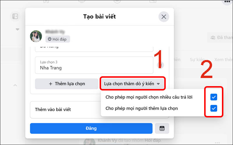 Cài đặt tính năng vote của các thành viên