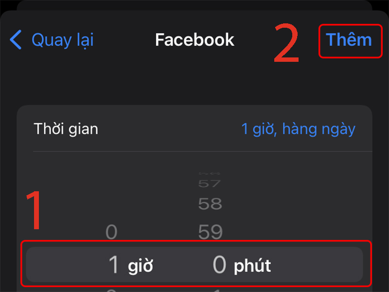 Chọn giới hạn thời gian sử dụng Facebook hàng ngày bạn mong muốn