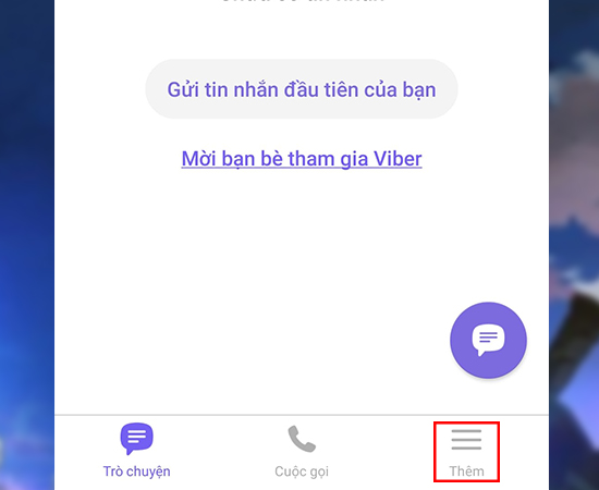 Bước 1: Trong giao diện Viber nhấn chọn Thêm