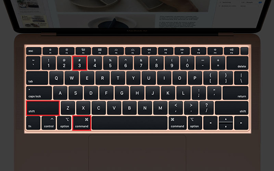 Tổ hợp phím Command + Shift + 3 